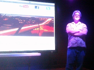 Big Gig Austin co-founder Chip Rosenthal at the happy hour.